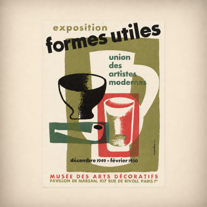 NATHAN, Affiche de l'exposition Formes Utiles, UCAD, 1949