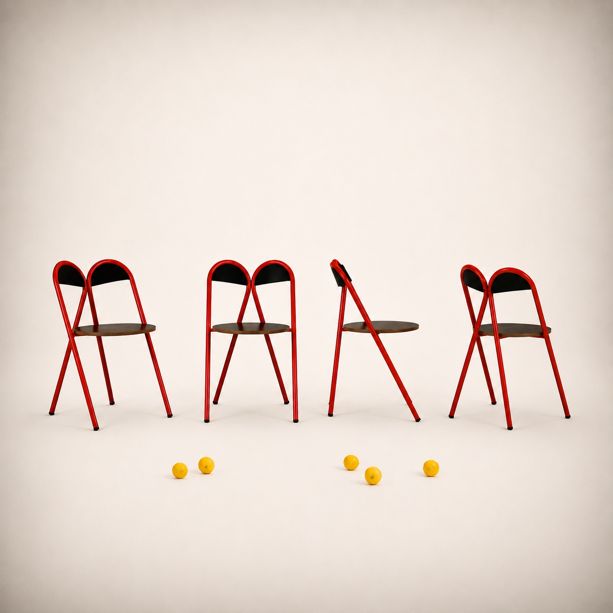 RENE-JEAN CAILLETTE, Set 4 chaises Primevère, 1982