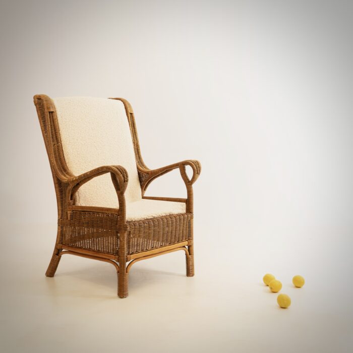 LA PALMA, PAIRE DE FAUTEUILS ROTIN, CIRCA 1960 – Image 2