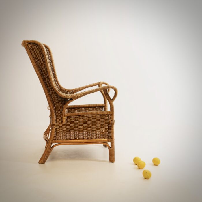 LA PALMA, PAIRE DE FAUTEUILS ROTIN, CIRCA 1960 – Image 3