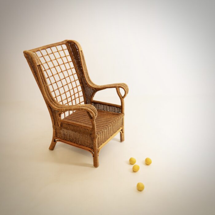 LA PALMA, PAIRE DE FAUTEUILS ROTIN, CIRCA 1960 – Image 4