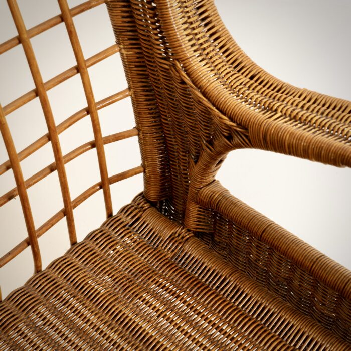 LA PALMA, PAIRE DE FAUTEUILS ROTIN, CIRCA 1960 – Image 6