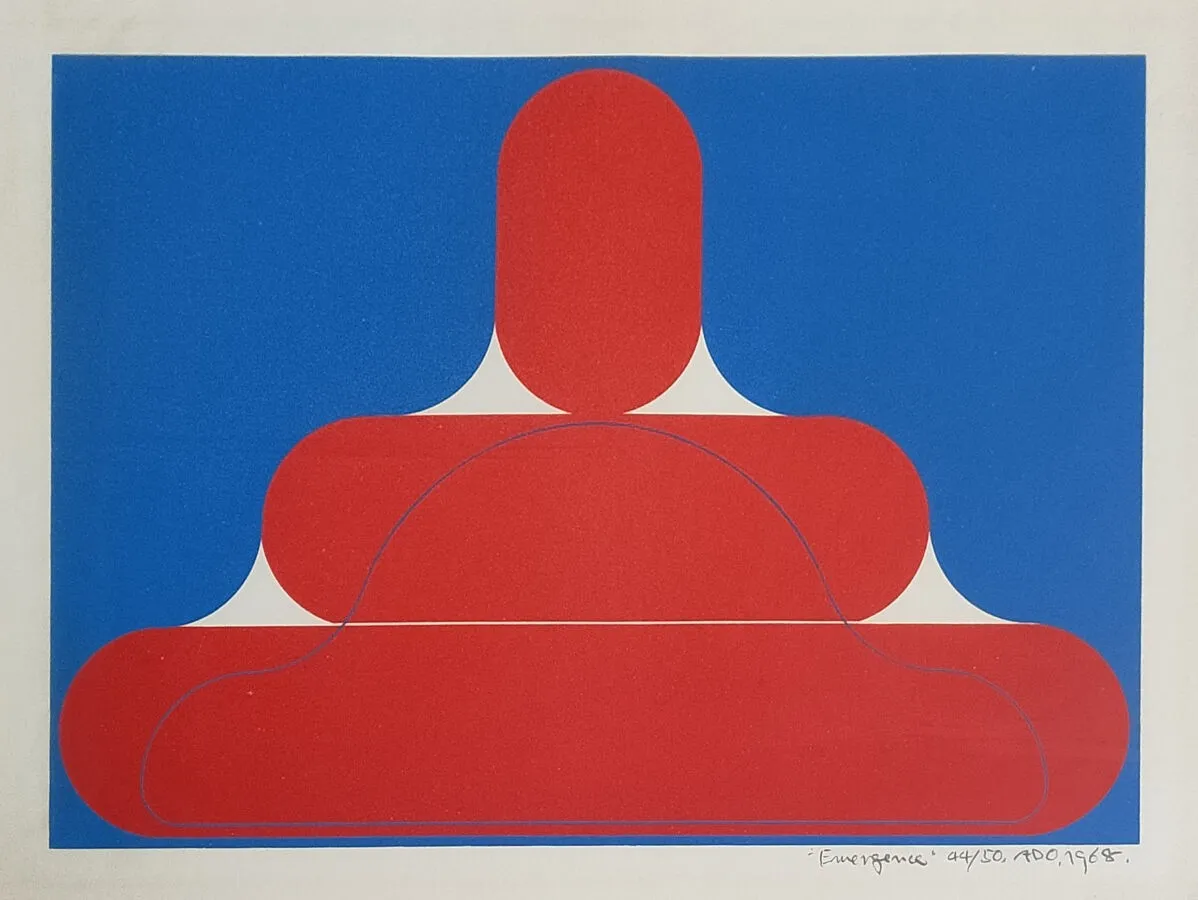 ADO SATO, estampe Émergence, 44/50, 1968 – Image 3