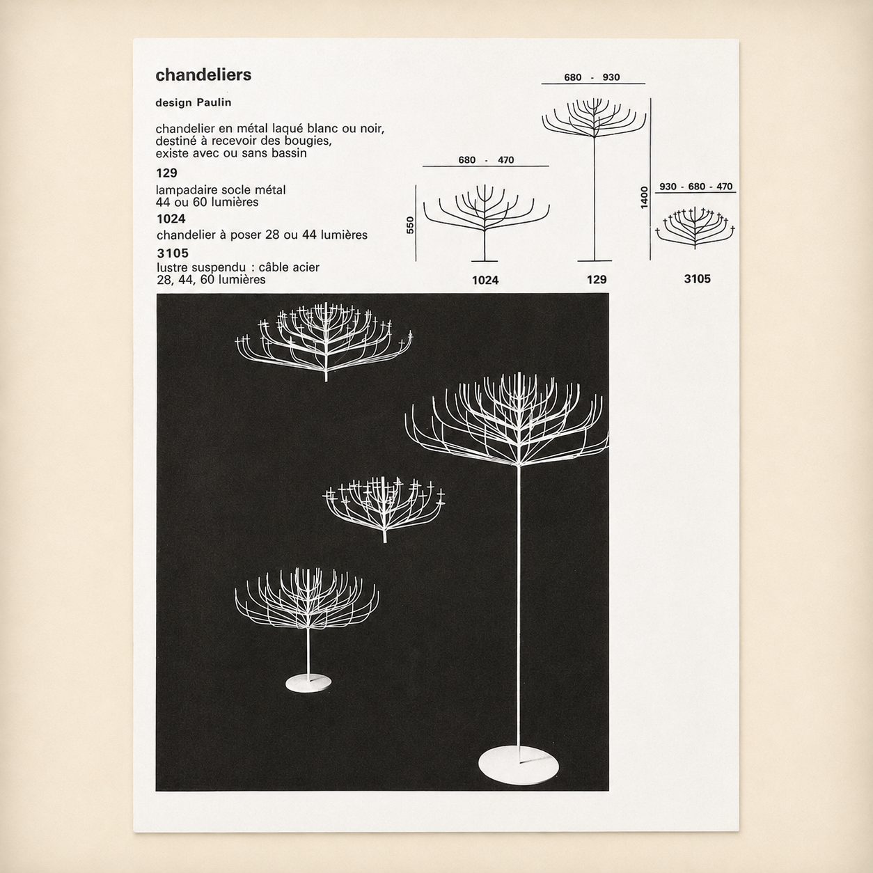 PIERRE PAULIN, chandelier 1024, Disderot Ed., Circa 1958 – Image 7