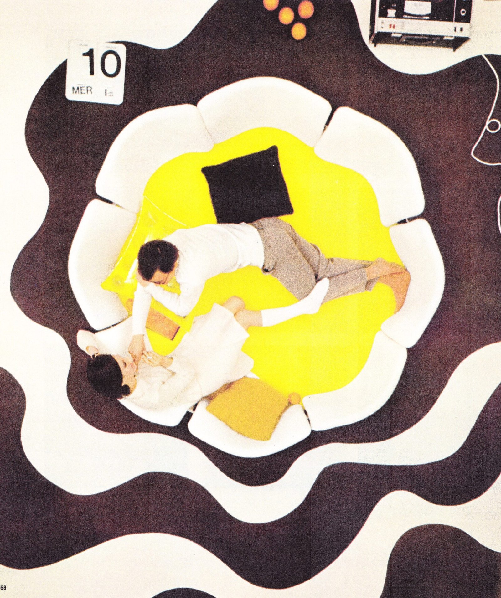 Olivier Mourgue, coin conversation, Schöner Wohnen, 1972