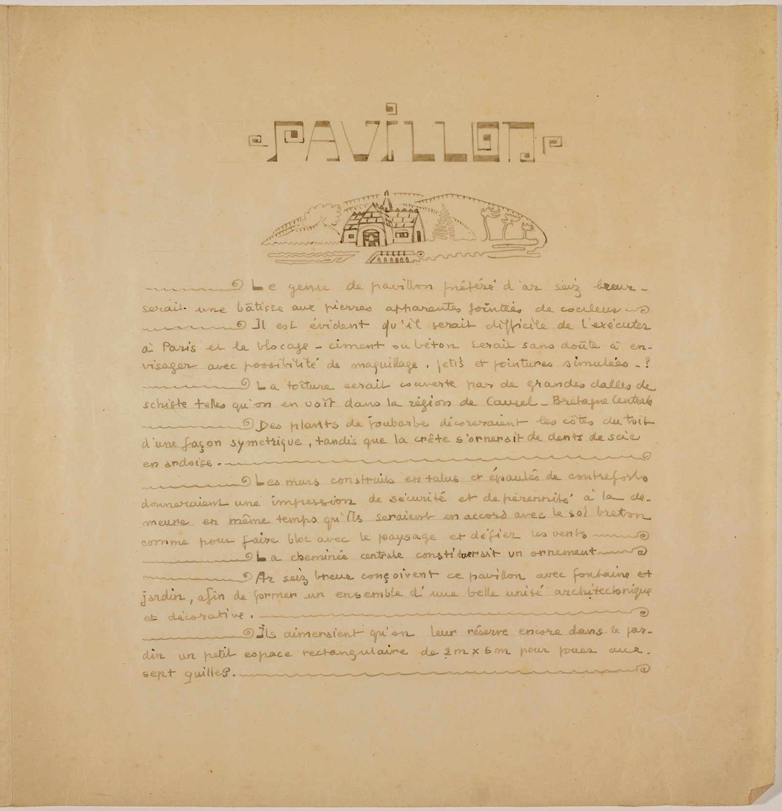 Projet proposé par Ar Seiz Breur, document ancien