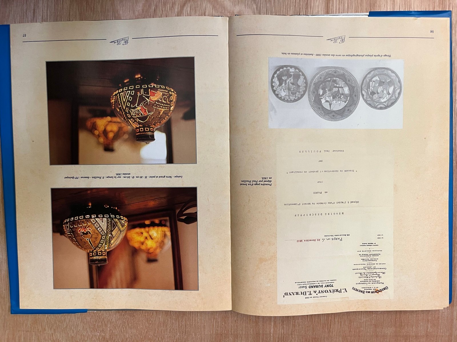 Paul Fouillen, brevet pour un procédé de décoration et son produit, 1933. Monographie de 1999, p. 66–67.