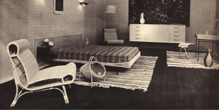 Stand Rougier aménagé par Janine Abraham à la Foire de Marseille en 1955